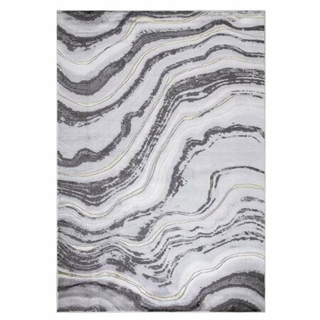 PISOS 8 x 11 ft. Marble Abstract Area Rug - Gray PI2845475